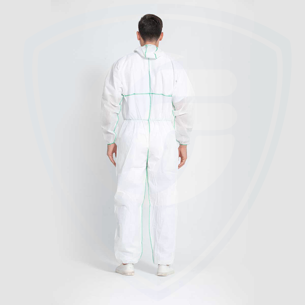 Overol desechable transpirable blanco/traje de protección general con capucha