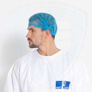 Gorro de fregona desechable ecológico no tejido de color azul para laboratorio