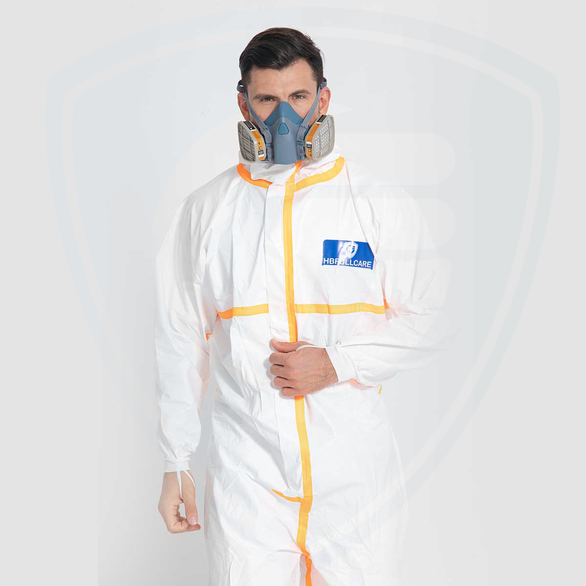 Ropa de protección desechable profesional Overol de protección química con cinta de costura